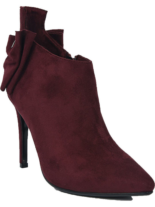 Laura Biagiotti Women's Ankle Boots with High Heel Burgundy