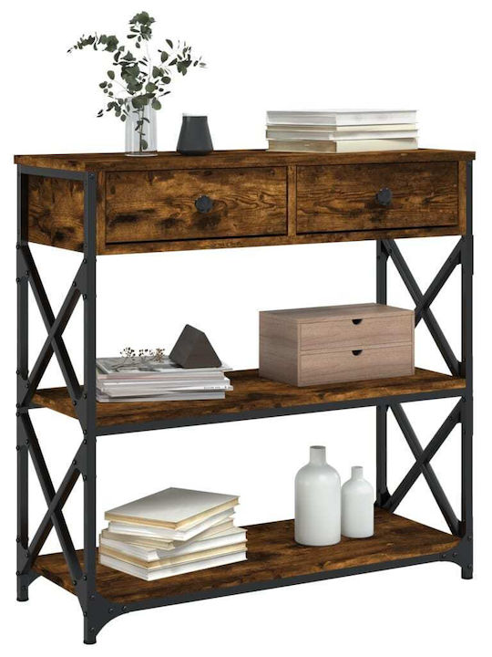 Console Table Wood & Metal Smoky Oak L75xW28xH75cm