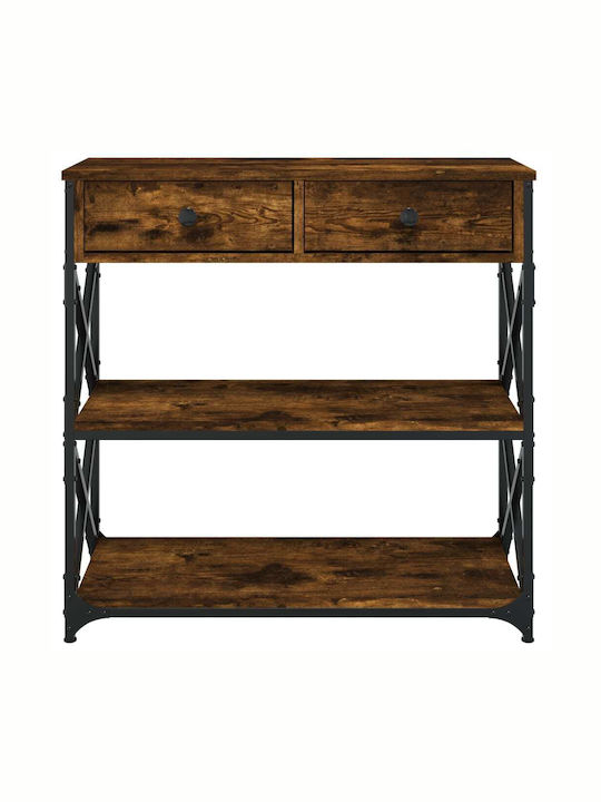 Console Table Wood & Metal Smoky Oak L75xW28xH75cm