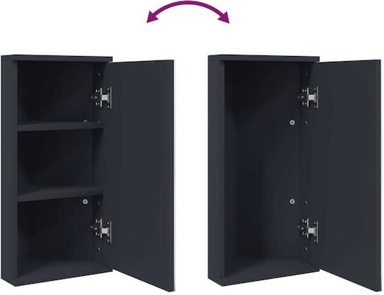 vidaXL Καθρέπτης Μπάνιου με Ράφι & Ντουλάπι 30x24cm Γκρι