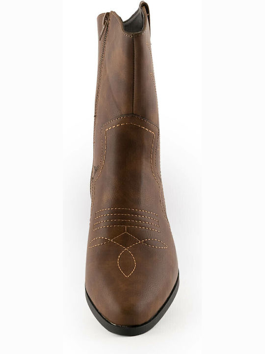 19286-3 Women's Cowboy Boots with Medium Heel Tabac Brown