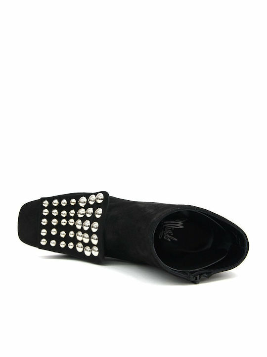 Leder Stiefeletten Damen Schwarz