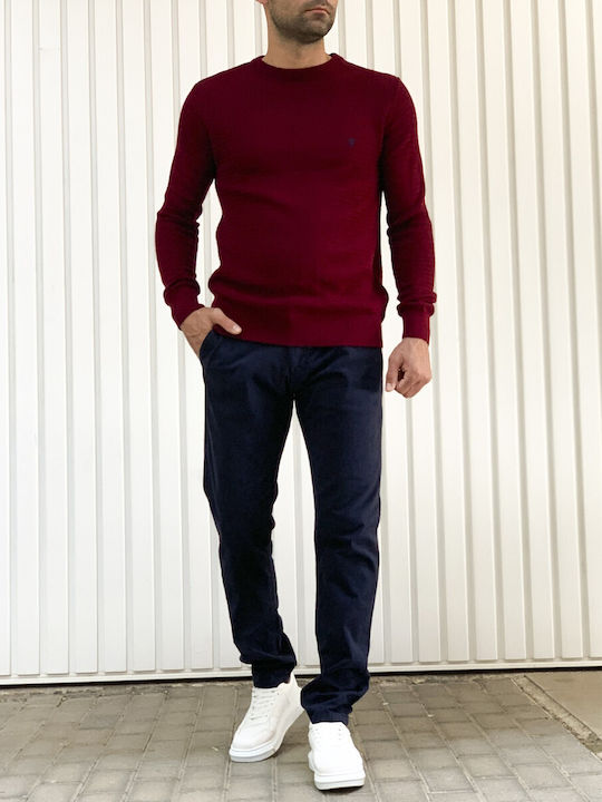 Darious Herren Langarm-Pullover BORDO