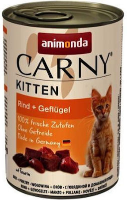 Animonda Carny Kitten Nasses Katzenfutter für Katze in Dose mit Rindfleisch und Geflügel 400gr 293808