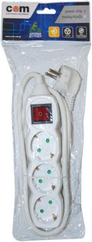 Com Power Strip 3 Positions with Switch and Cable 3m