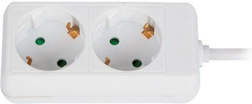 VK Lighting Πολύπριζο 2 Θέσεων με Καλώδιο 1.5m