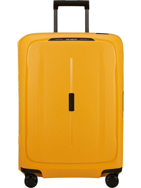 Samsonite Essens Medium Hard Yellow Suitcase With 4 Wheels Height 69cm