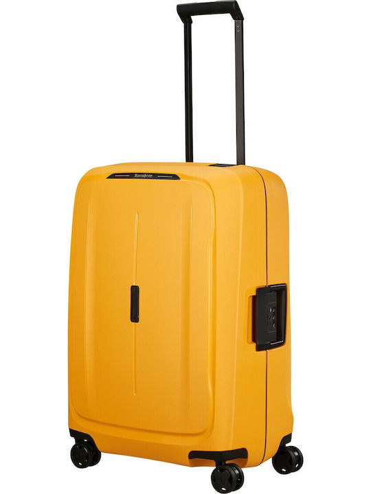 Samsonite Essens Medium Hard Yellow Suitcase With 4 Wheels Height 69cm