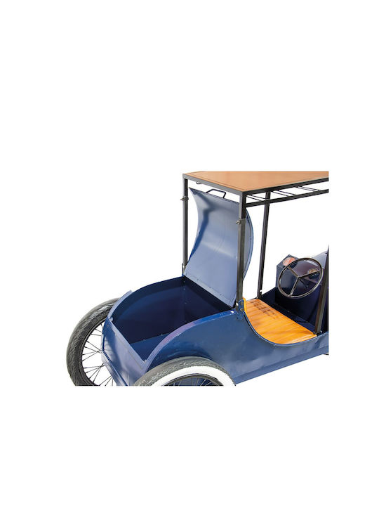 Metall Oldtimer Esszimmer- und Küchentisch Holz mit Metallrahmen Blau 230x67x120cm