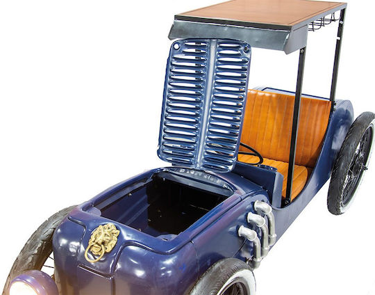 Metal Oldtimer Masă Bar Din Lemn Cu Ramă Metalică Albastră 230x67x120cm