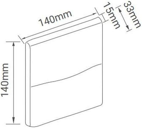 Fos me Wall-Mounted Outdoor Ceiling Lamp LED IP65 3W with Natural White Light 14x14cm
