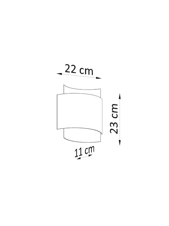 Sollux Impact Modern Lamp Wall with Socket G9 White 40x20x16cm