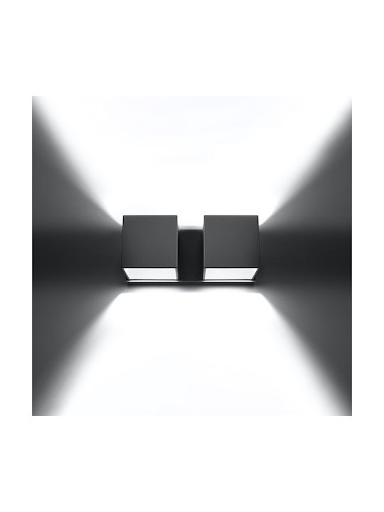 Sollux Quad 2 Φωτιστικό Τοίχου Γκρι 26x14x14εκ. Sollux Quad 2 Φωτιστικό Τοίχου Γκρι 26x14x14εκ.