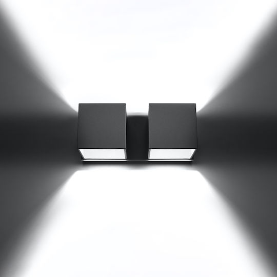Sollux Quad 2 Lamp Wall Gray 26x14x14cm Sollux Quad 2 Lamp Wall Gray 26x14x14cm
