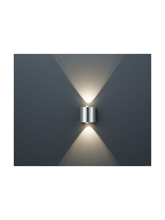 Trio Lighting Wales Modern Wall Lamp with Integrated LED and Warm White Light Silver Width 9cm