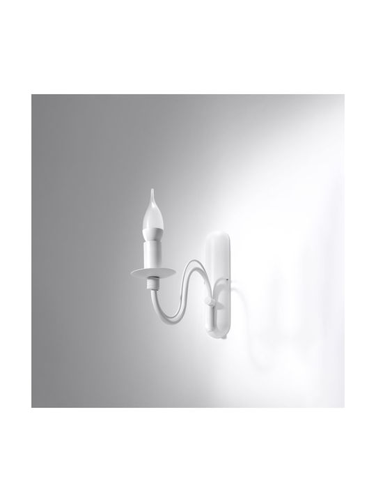 Sollux Minerwa Classic Lamp Wall with Socket E14 White 6x20x15cm