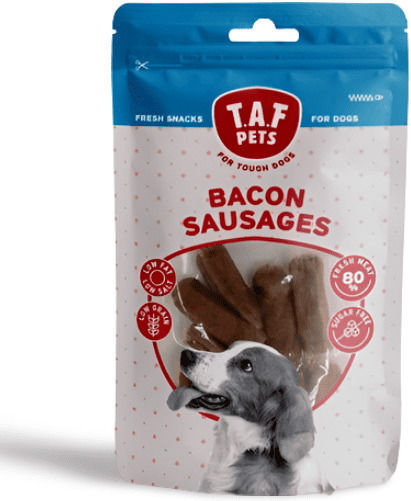 T.A.F. Pets Bacon Sausages Λιχουδιές Σκύλου με Χοιρινό 75gr