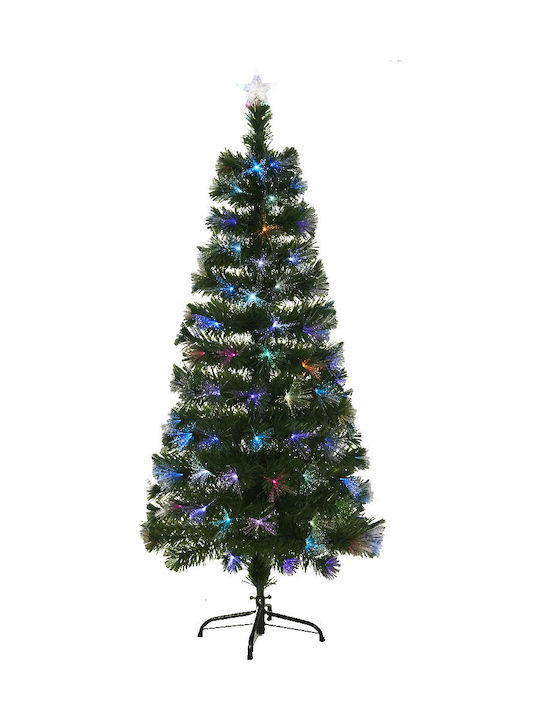 Christmas Green Tree with Metallic Base, Built in Branches and LED Lighting H120pcs