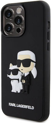 Karl Lagerfeld 3d Rubber Karl Choupette Umschlag Rückseite Silikon Schwarz (iPhone 15 Pro Max)