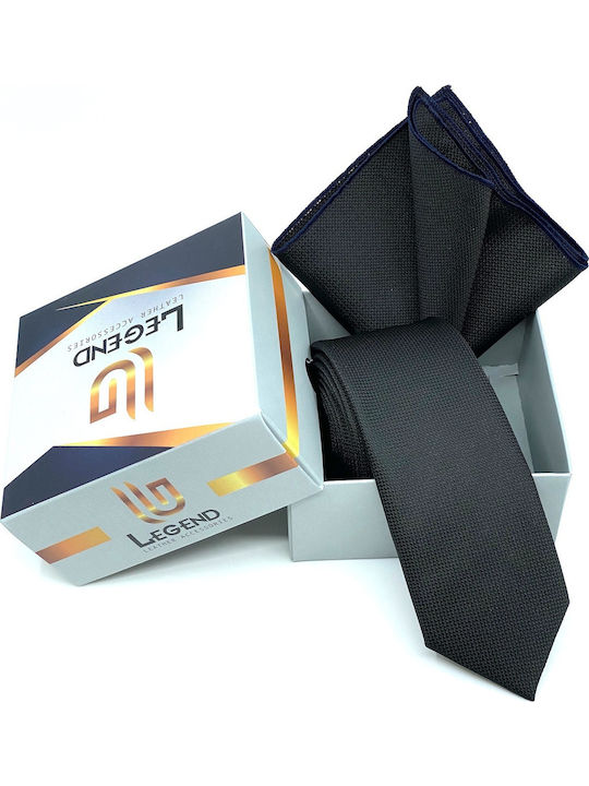 Legend Accessories Men's Tie Set Synthetic Monochrome in Black Color