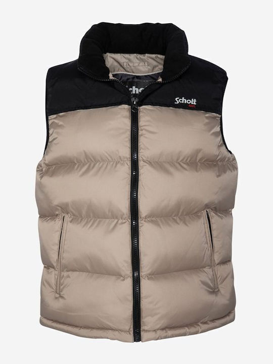 Ärmellos Jacke Beige-black