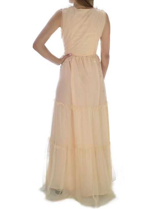 Sommer Maxi Damenkleid für Hochzeit - Taufe Space Beige