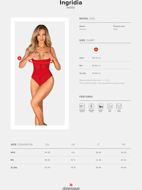 Obsessive Ingridia Sexy Bodysuit Rot
