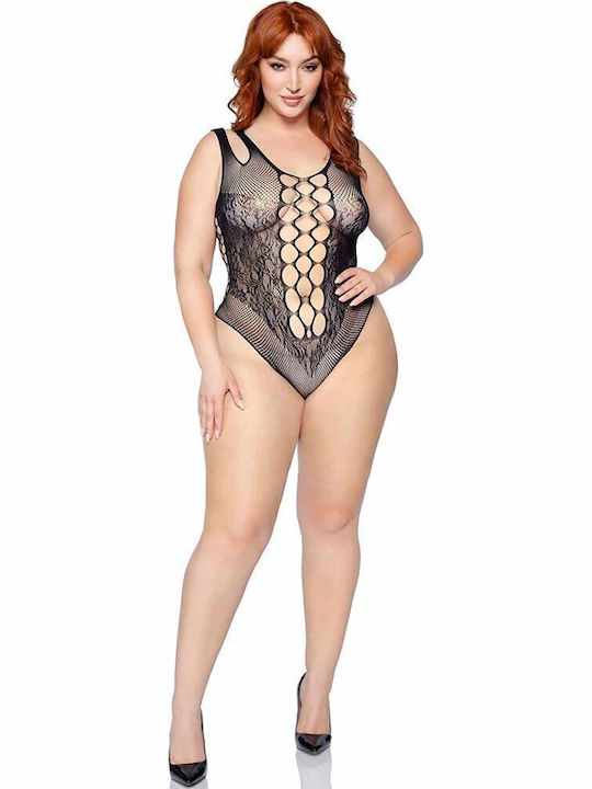 Leg Avenue Seamless Net Sexy Bodysuit Schwarz