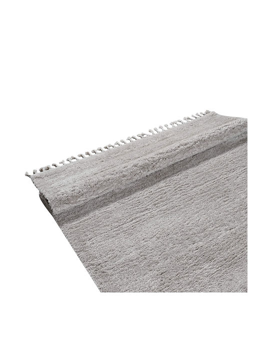 Polcarpet Soft Shaggy Rug Rectangular with Fringes L.Grey