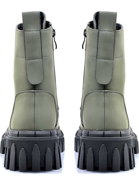 Stiefeletten Damen Khaki