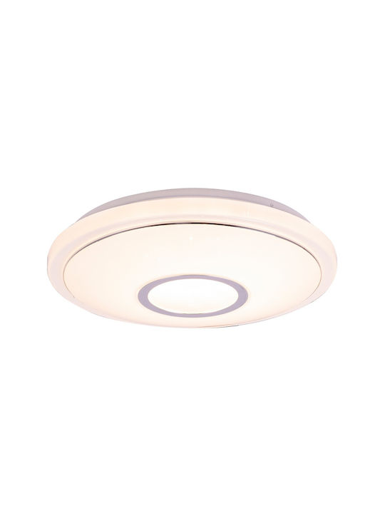 Globo Lighting Ceiling Mount Light Bathroom White with Integrated LED