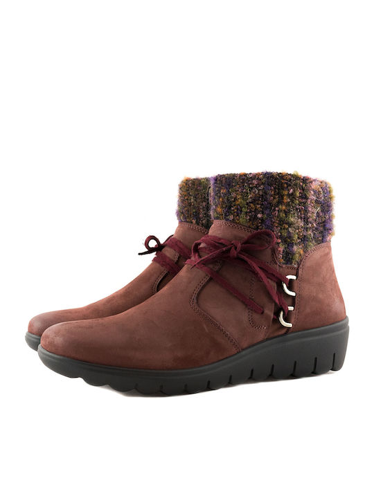 Green Hill Leder Damen Chelsea Stiefeletten Burgundisch