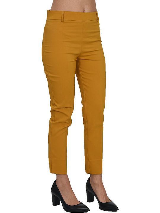 Twenty 29 Twenty Women's Cotton Trousers Μουσταρδί.