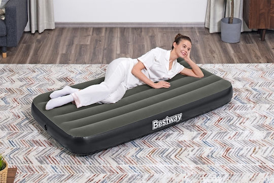 Bestway Aufblasbares Camping-Luftmatratze Einzel mit Integrierter Handpumpe 188x99x25cm Blau