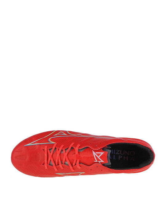 Mizuno Alpha Elite Ποδοσφαιρικά Παπούτσια με Τάπες FG Κόκκινα
