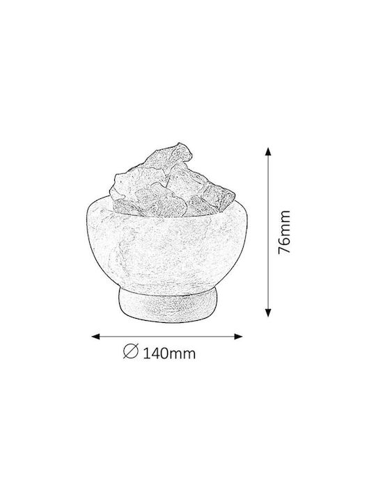 Rabalux Fuji Decorative Lamp Himalayan Salt with Socket for Bulb E14 Orange