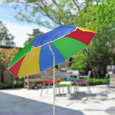 vidaXL Formă în U Umbrelă de Plajă cu Diametru de 1.5m Multicoloră