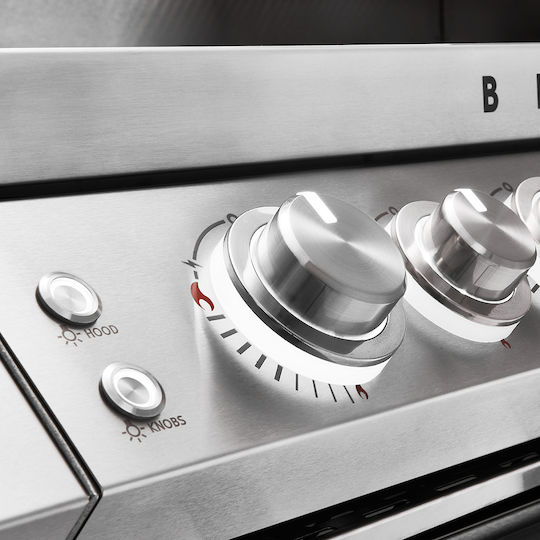 Beef Eater 7000 Premium Ψησταριά Υγραερίου Μαντεμένιας Σχάρας 38x39εκ. με 4 Εστίες 19.9kW και Μάτι Υπερύθρων