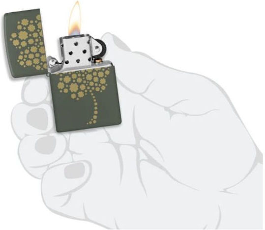 Zippo Αντιανεμικός Αναπτήρας Φλόγας Green Matte
