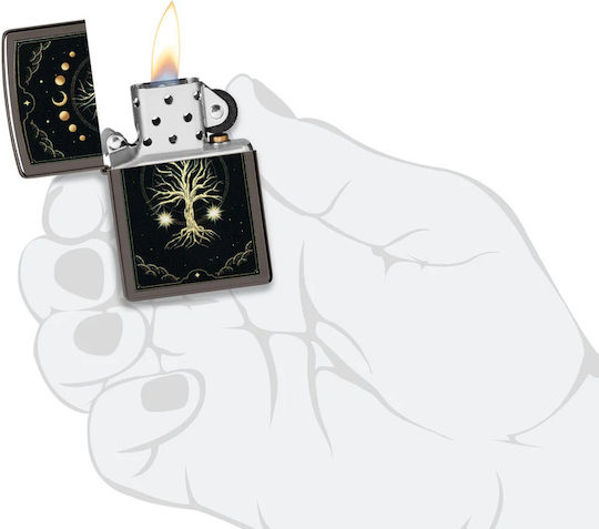 Zippo Αναπτήρας Φλόγας σε Μαύρο χρώμα