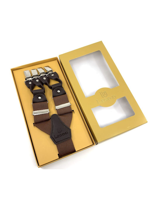 Legend Accessories Τιράντες Μονόχρωμες Καφέ