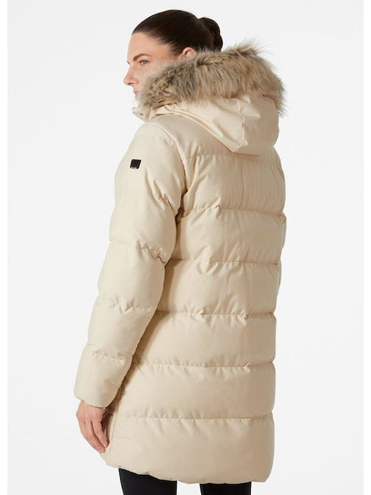 Helly Hansen Kurz Damen Parka Jacke für Winter Beige