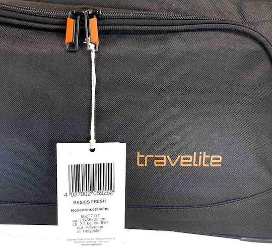 Travelite Сак Вояж Назад 89лт Черен с колела Текстилен Д71xШ36xВ31см.