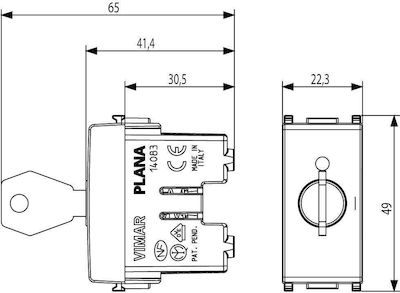 Vimar Plana Recessed Electrical Commands Wall Switch no Frame Basic White 14083.CU