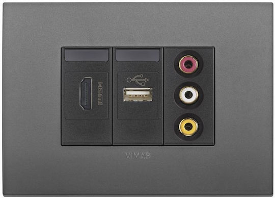 Vimar Arké Comutator De Perete Electric Încastrat Cu Comandă Sens Unic Fără Ramă Alb