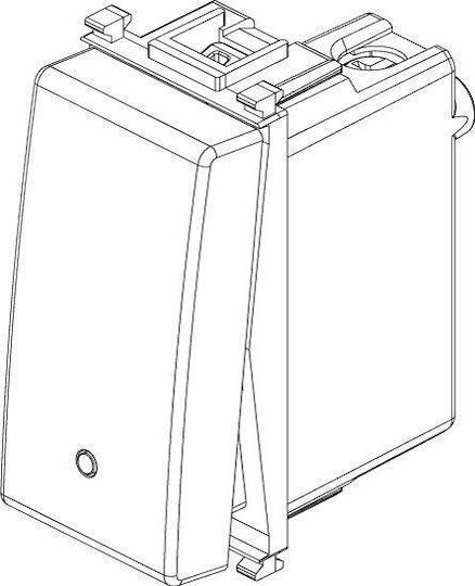 Vimar Plana Recessed Wall Switch Commands One-Way without Frame Silver