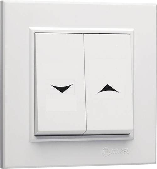 Makel Karea Recessed Wall Switch Rolling Shutters Two-Way with Frame White