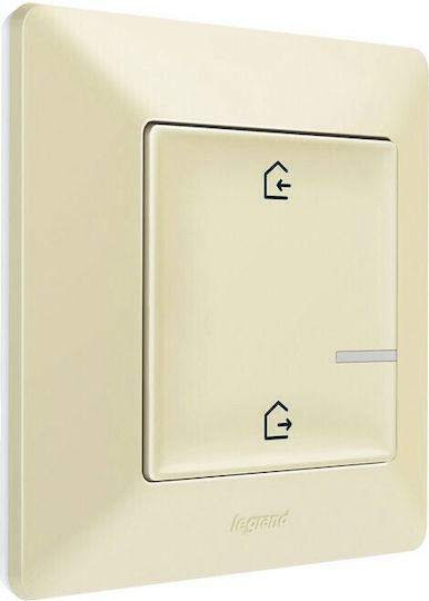 Legrand Valena Life Επιτοίχιος Διακόπτης Τοίχου Μονός με Πλαίσιο Μπεζ
