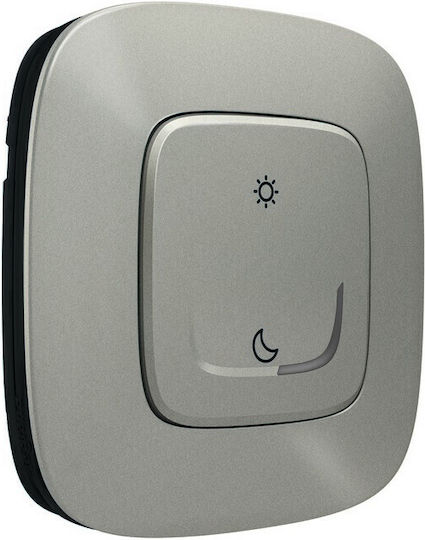 Legrand Valena Allure 89 Επιτοίχιος Διακόπτης Τοίχου Μονός με Πλαίσιο Ασημί