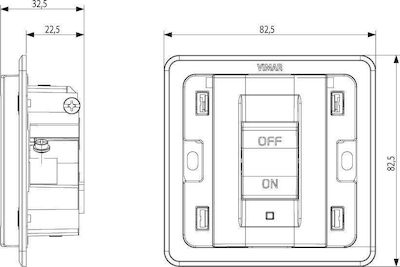 Vimar Eikon Next Recessed Electrical Commands Wall Switch no Frame Basic White